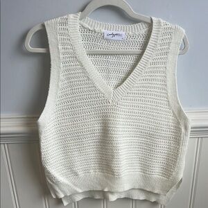 Carly Jean Los Angeles White V-Neck Sweater